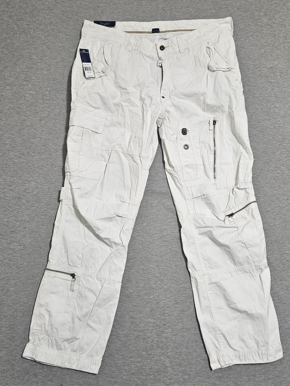 Vintage deadstock nwt Polo Ralph Lauren white cargo pants 40x32 Y2k Zipper